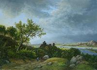 P. Kempf, Flusslandschaft mit Burg