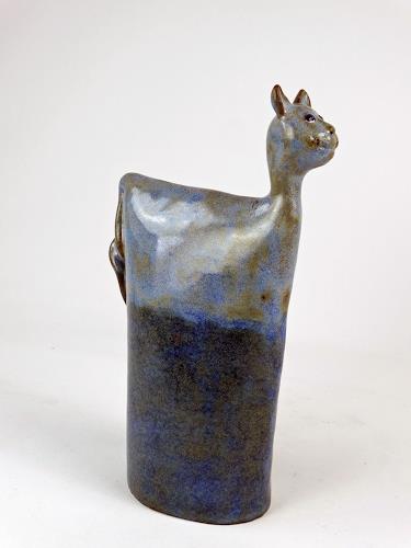 Vic Zumsteg, Katze blau (Annamarie Zumsteg), Abstract art, Decorative Art, Abstract Art, Expressionism