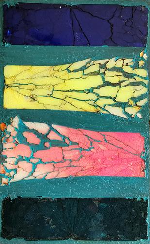 WWSt, SpiegelGlas - Blau Gelb Mangenta Grün, Abstract art, Abstract Art