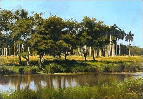 Lorenzo Linares, Paisaje con río, Miscellaneous Landscapes, Landscapes: Tropics