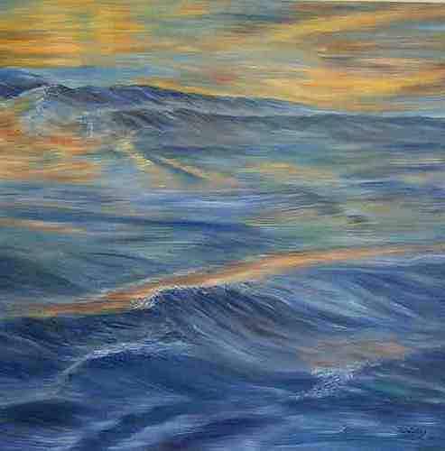 Theresia Züllig, Abendlicht am Meer, Nature: Water, Nature: Water, Naturalism