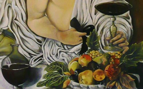 Anne Waldvogel, Bacchus nach Caravaggio - Detail, People, Renaissance