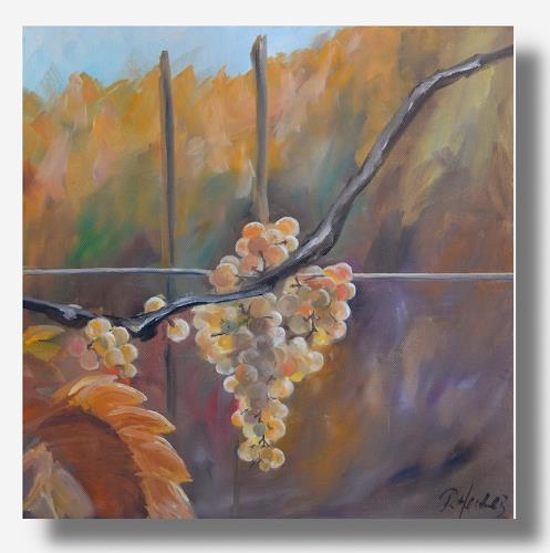 Rebecca Henkel, Weinlese im Rheingau, Plants: Fruits, Landscapes: Autumn, Realism