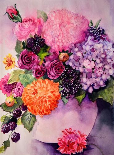 Stephanie Zobrist, Herbststrauss, Plants: Flowers, Nature: Miscellaneous, Realism, Expressionism